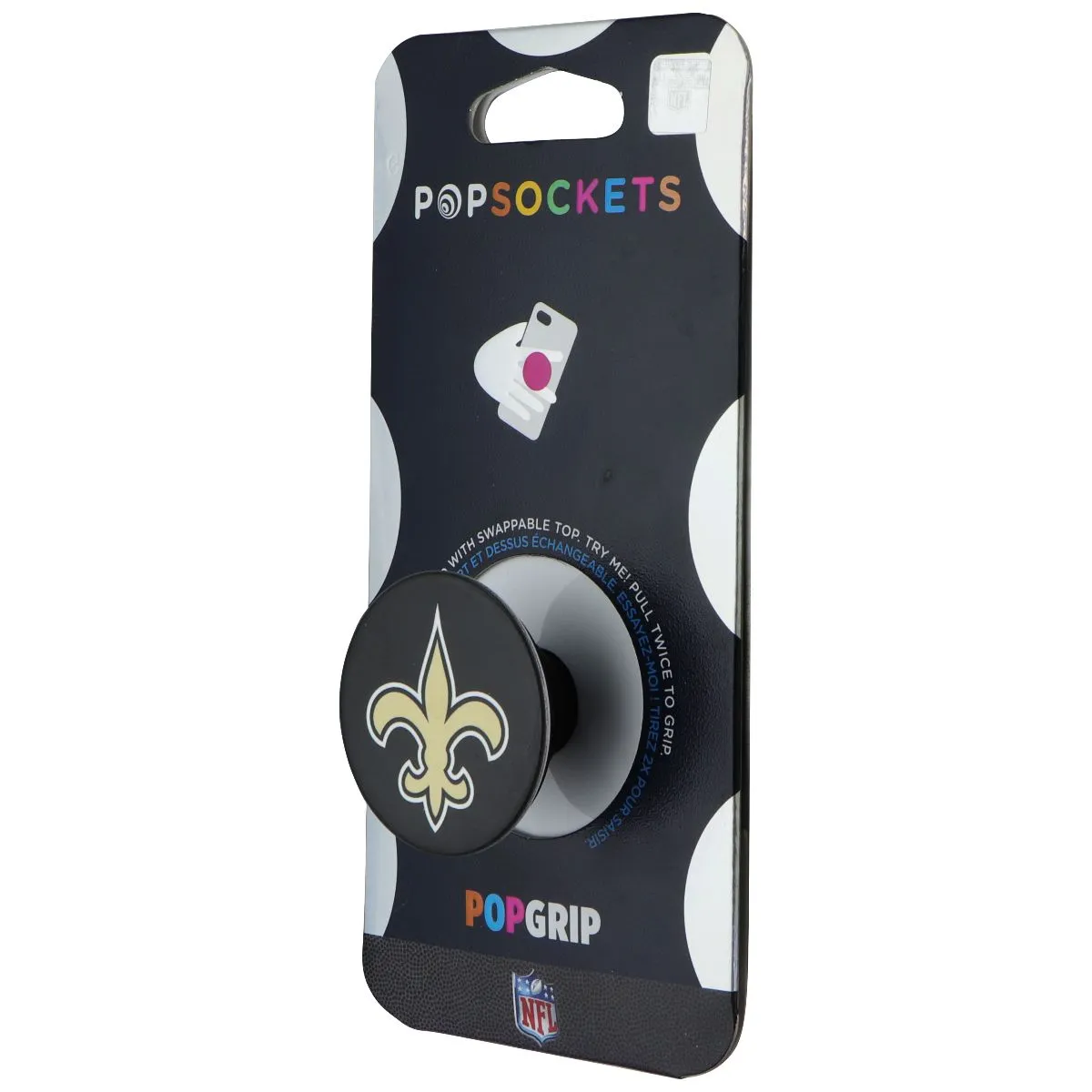 PopSockets PopGrip Expanding Stand and Grip w/Swappable Top - NFL Saints Logo