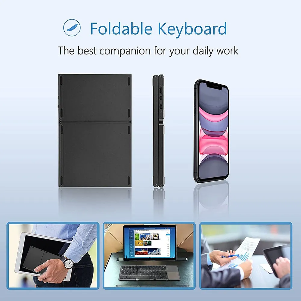 Portable Mini Three Folding Bluetooth Keyboard