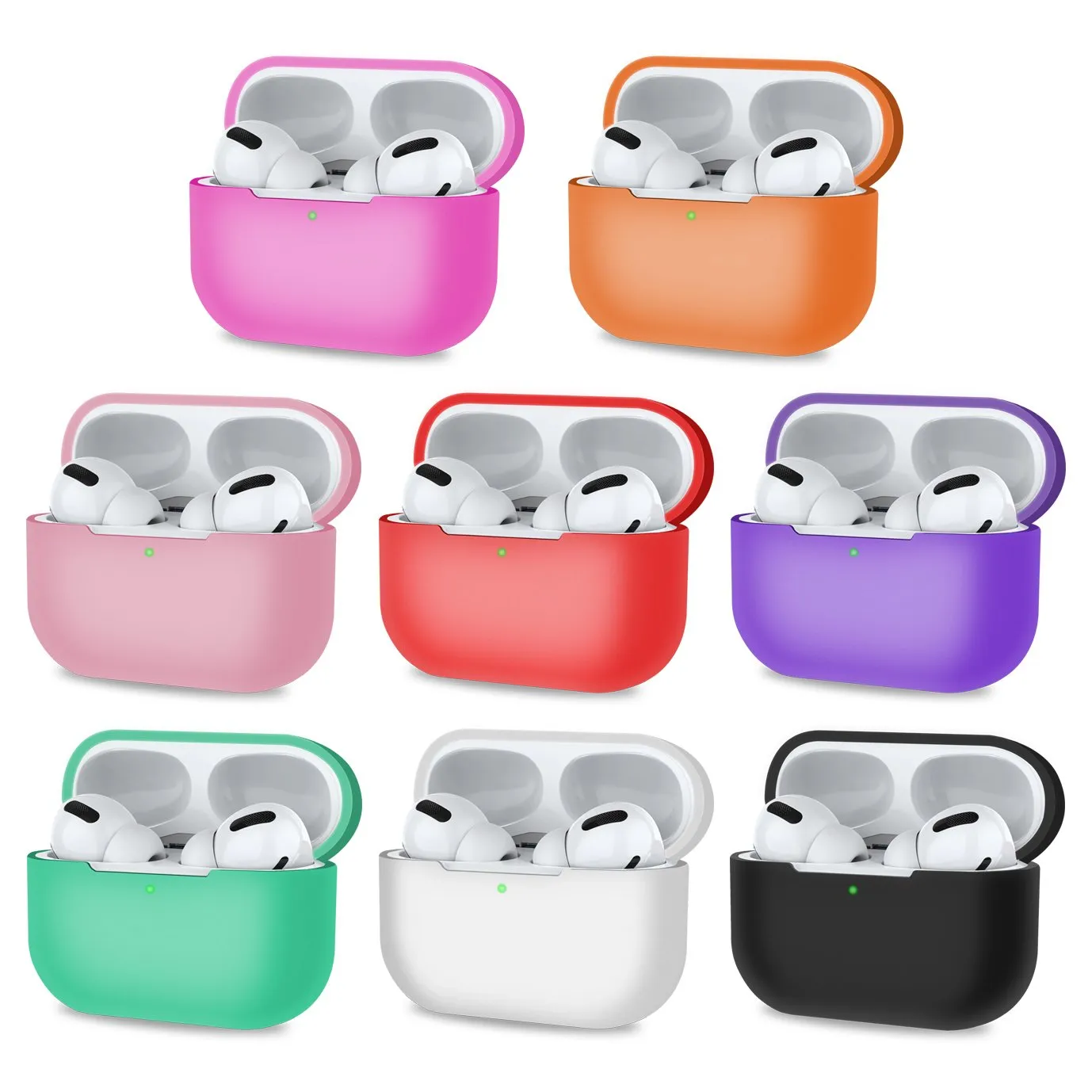 Protective Case for Airpods Pro with Front LED Visible - Multicolored