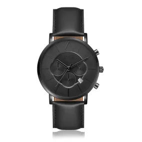 "SEOUL" MEN`S LEATHER BAND CHRONOGRAPH WATCH