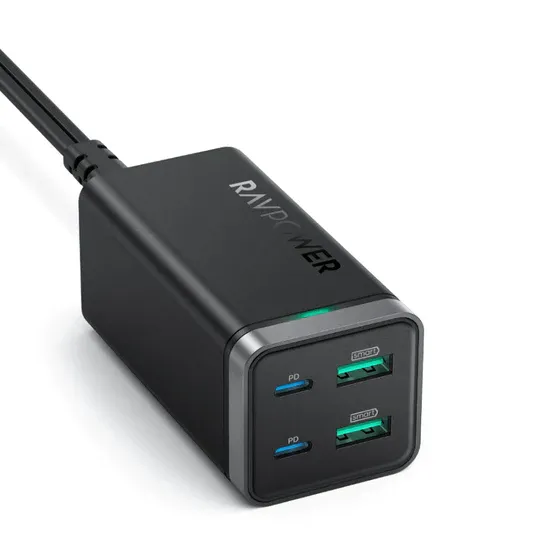 RAVPOWER 65W 4-Port GaN Tech USB C Desktop Charge - PC136