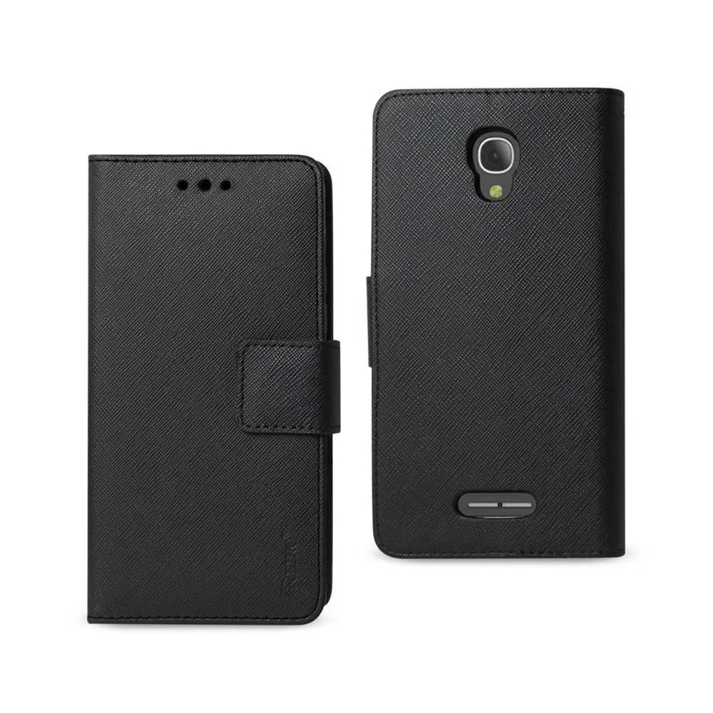 Reiko REIKO ALCATEL FIERCE 4 3-IN-1 WALLET CASE IN BLACK