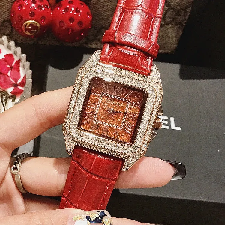 Retro Golden Frame Women's Watch