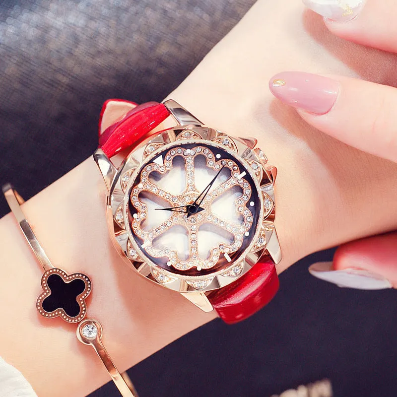 Rotatable Heart-shaped Pattern Women's Watch