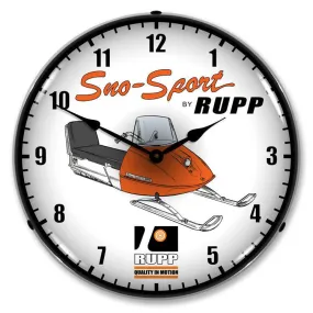 Rupp Snowmobile Backlit LED Clock