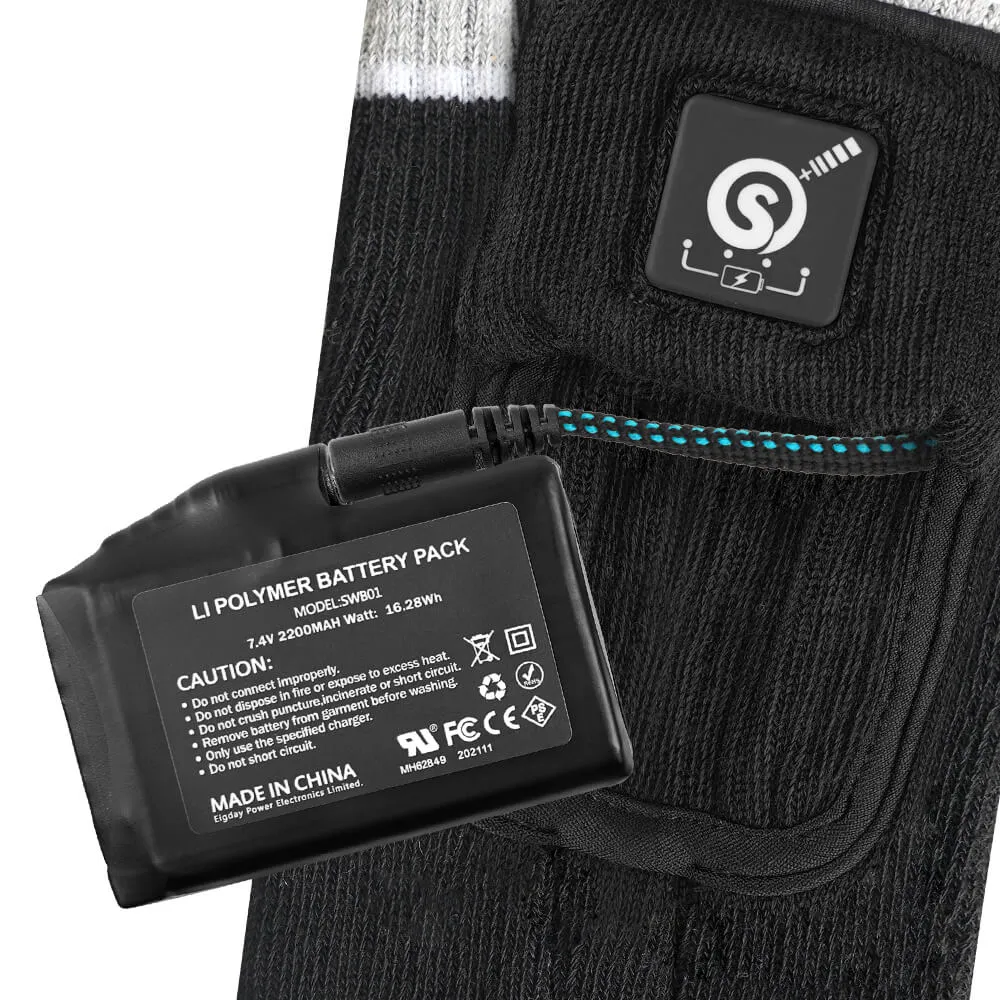 Savior 7.4V 2200mah Cotton Rechargeable Heated Socks Men Women