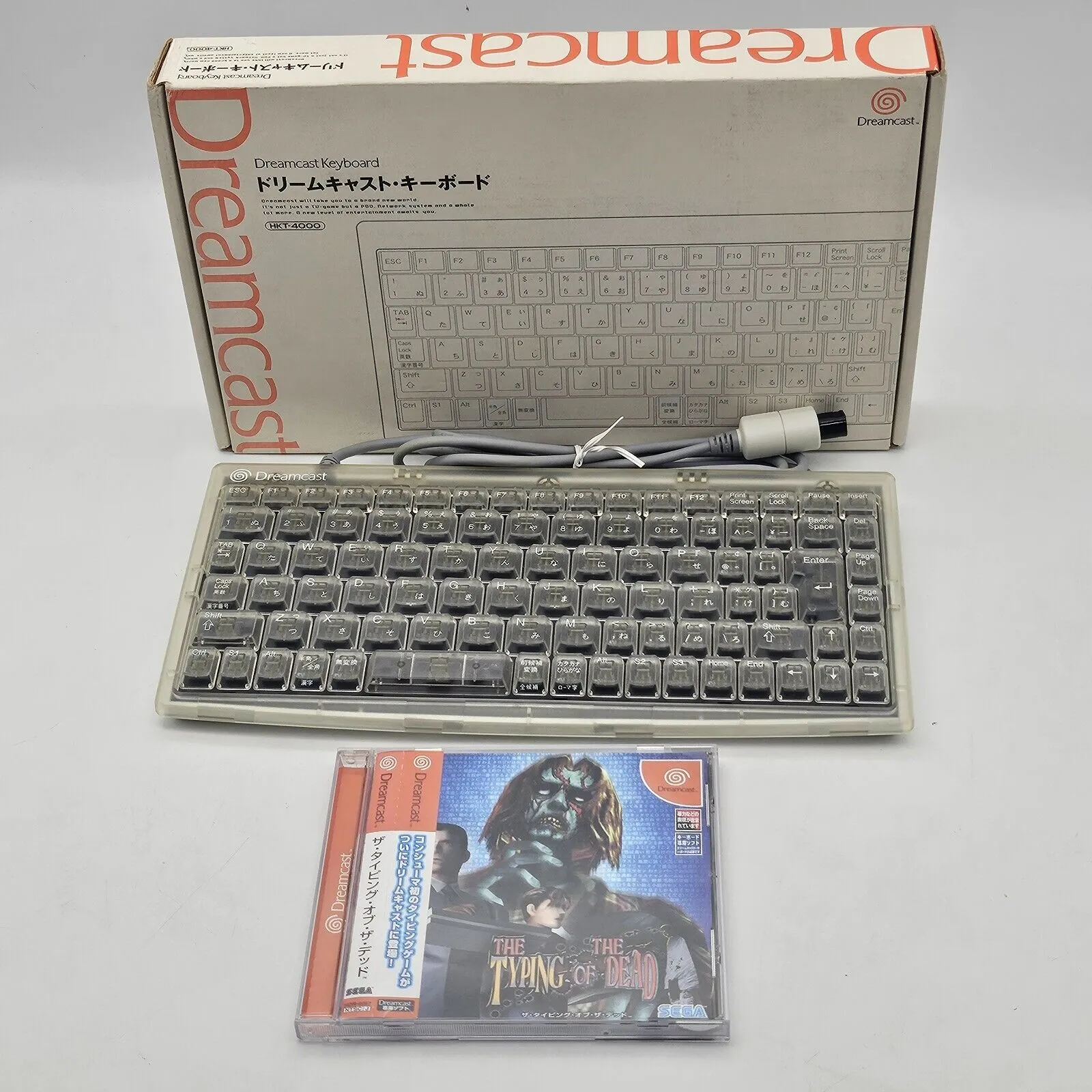 SEGA Dreamcast Keyboards HKT-4000 set Clear w/ Typing of the Dead Japan