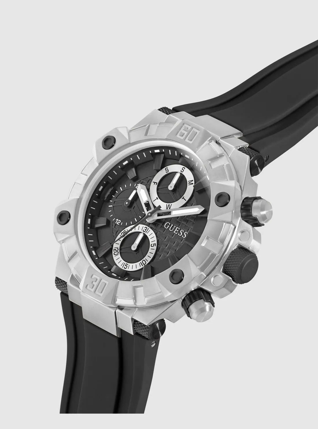 Silver Ignite Black Silicone Watch