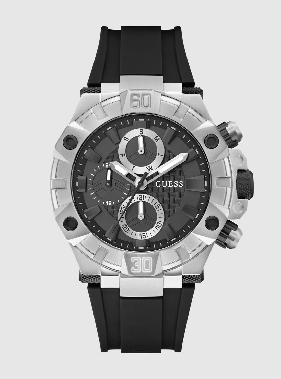 Silver Ignite Black Silicone Watch