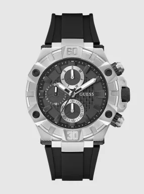 Silver Ignite Black Silicone Watch