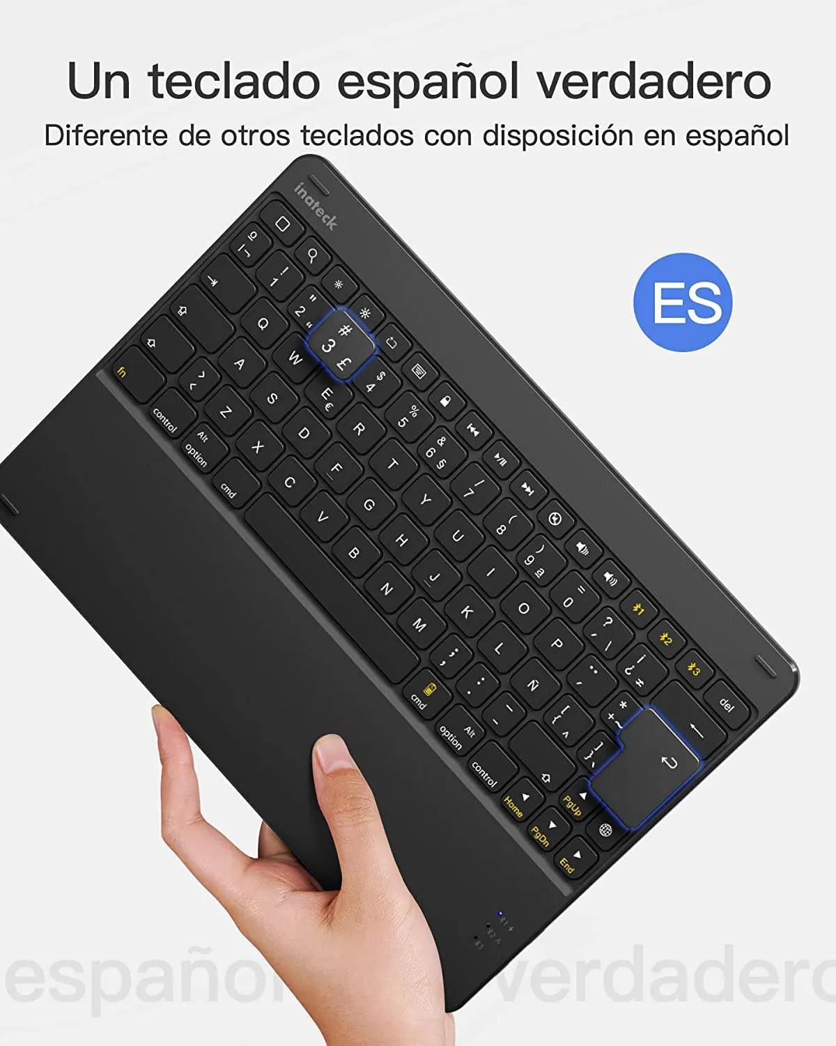 Spanish Keyboard for iPad 10.2-inch (9/8/7),  iPad Air 10.5-inch (3), KB02017