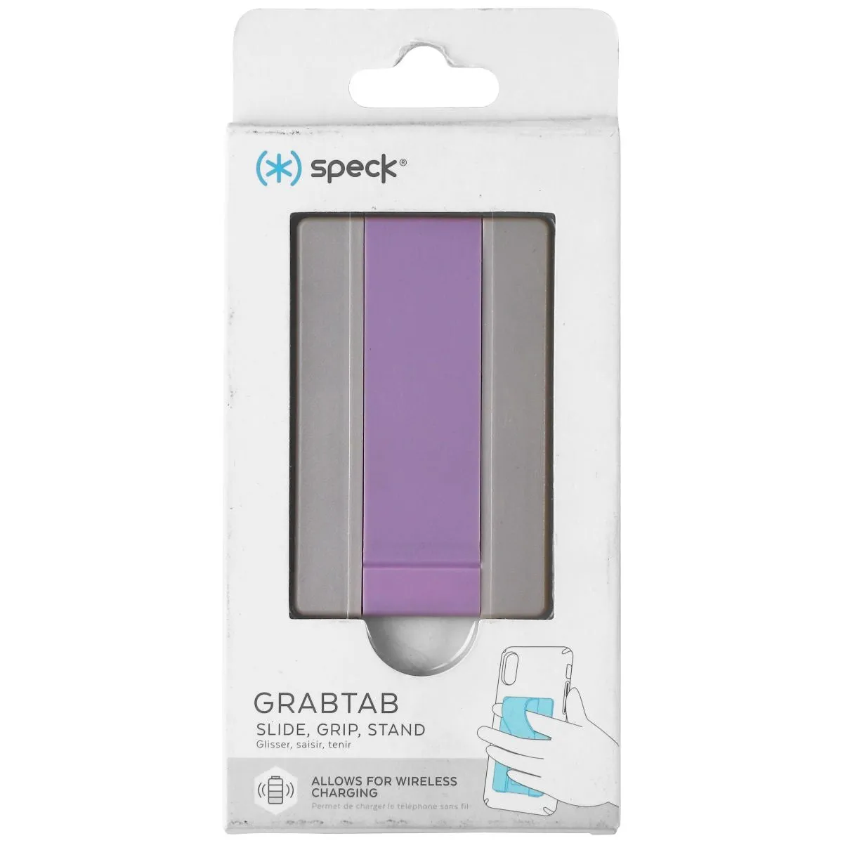 Speck GrabTab Cell Phone Holder and Stand - Dolphin Gray/Caprice Purple