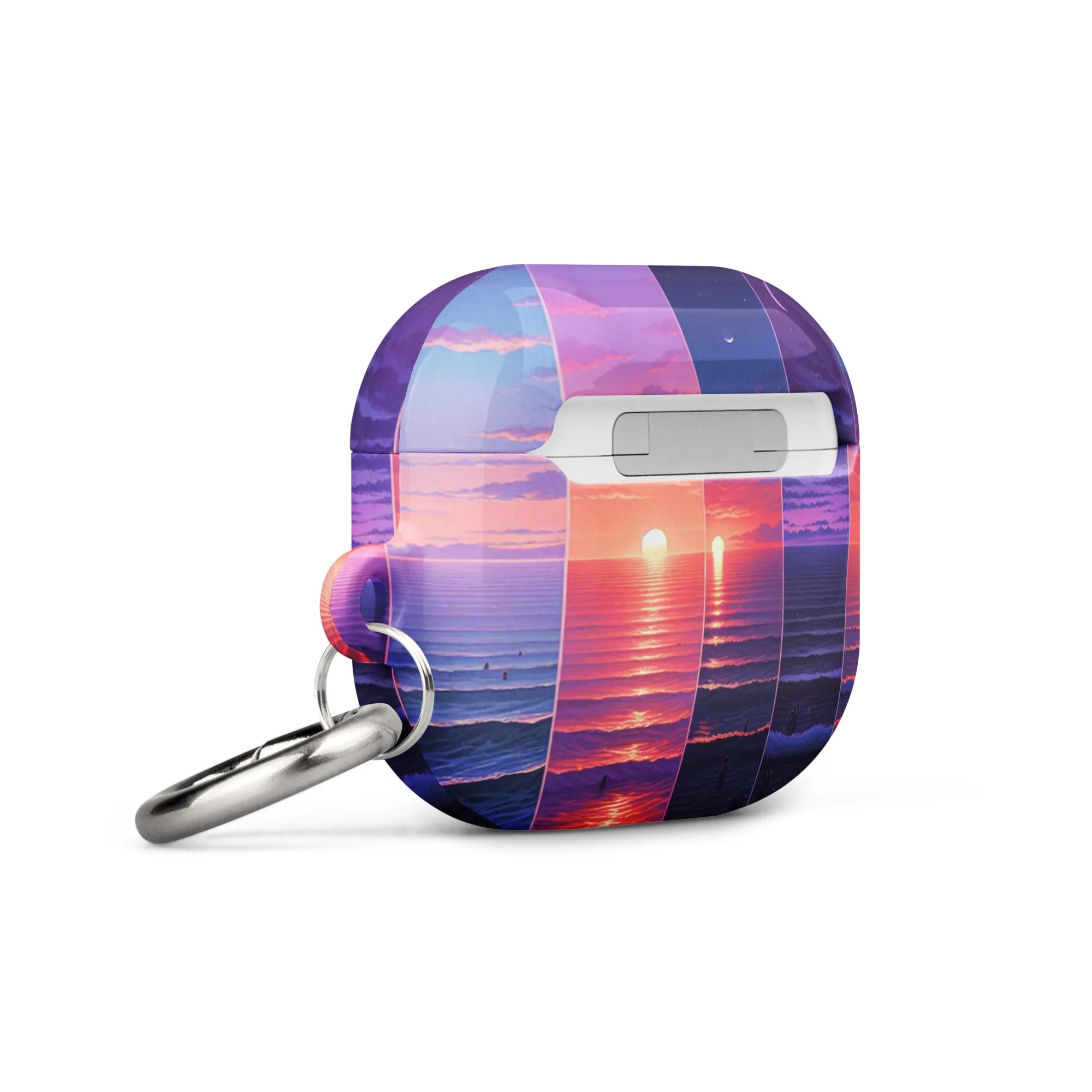 Stunning Sunset AirPods® Case with Metal Carabiner - Impact-Resistant Cover