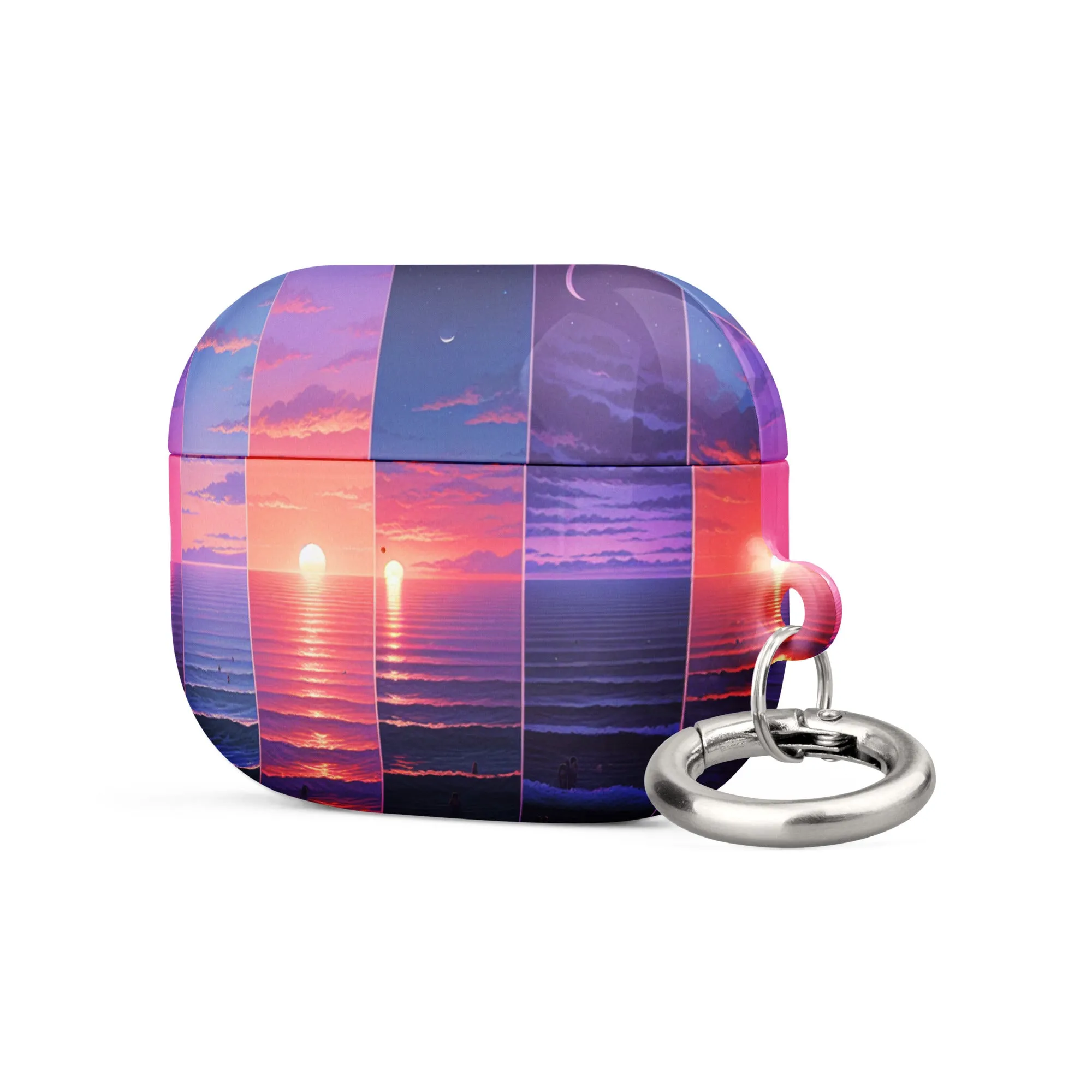 Stunning Sunset AirPods® Case with Metal Carabiner - Impact-Resistant Cover