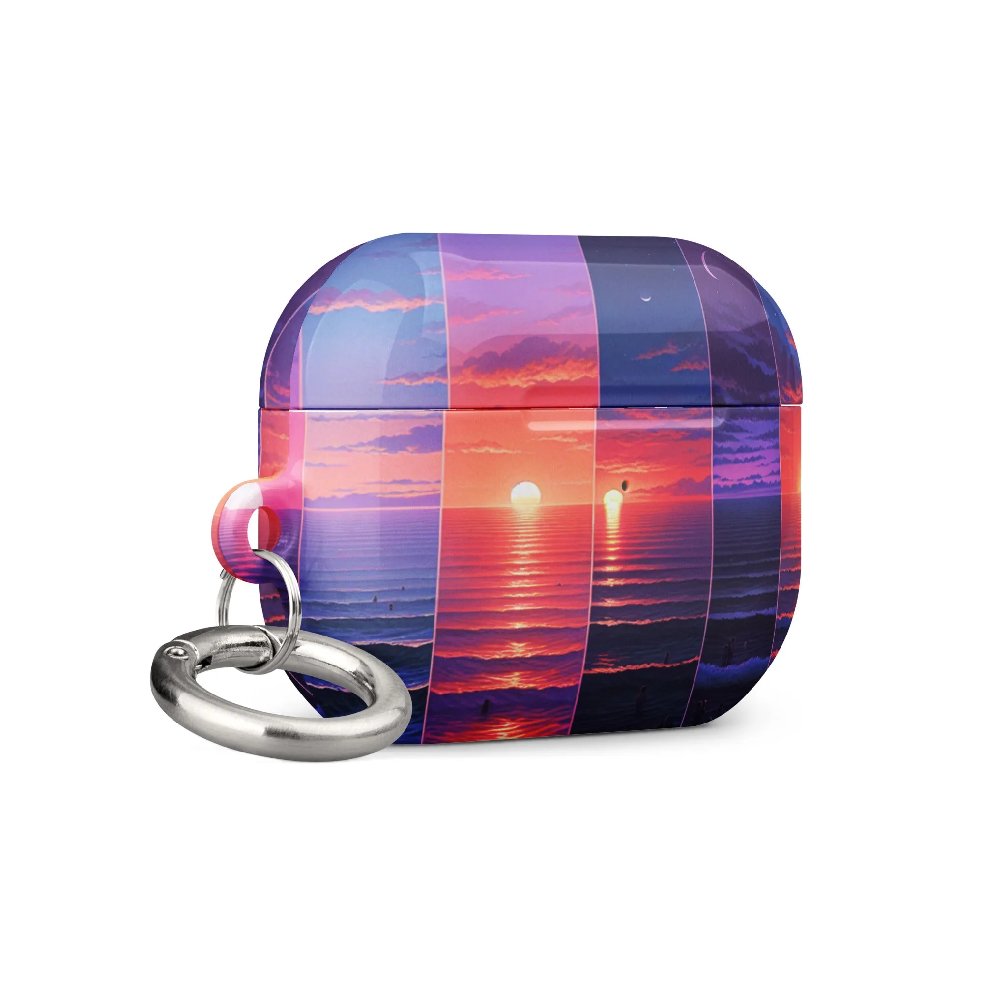 Stunning Sunset AirPods® Case with Metal Carabiner - Impact-Resistant Cover