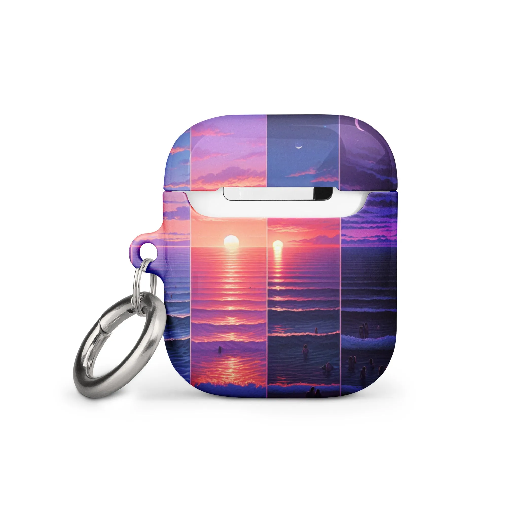 Stunning Sunset AirPods® Case with Metal Carabiner - Impact-Resistant Cover