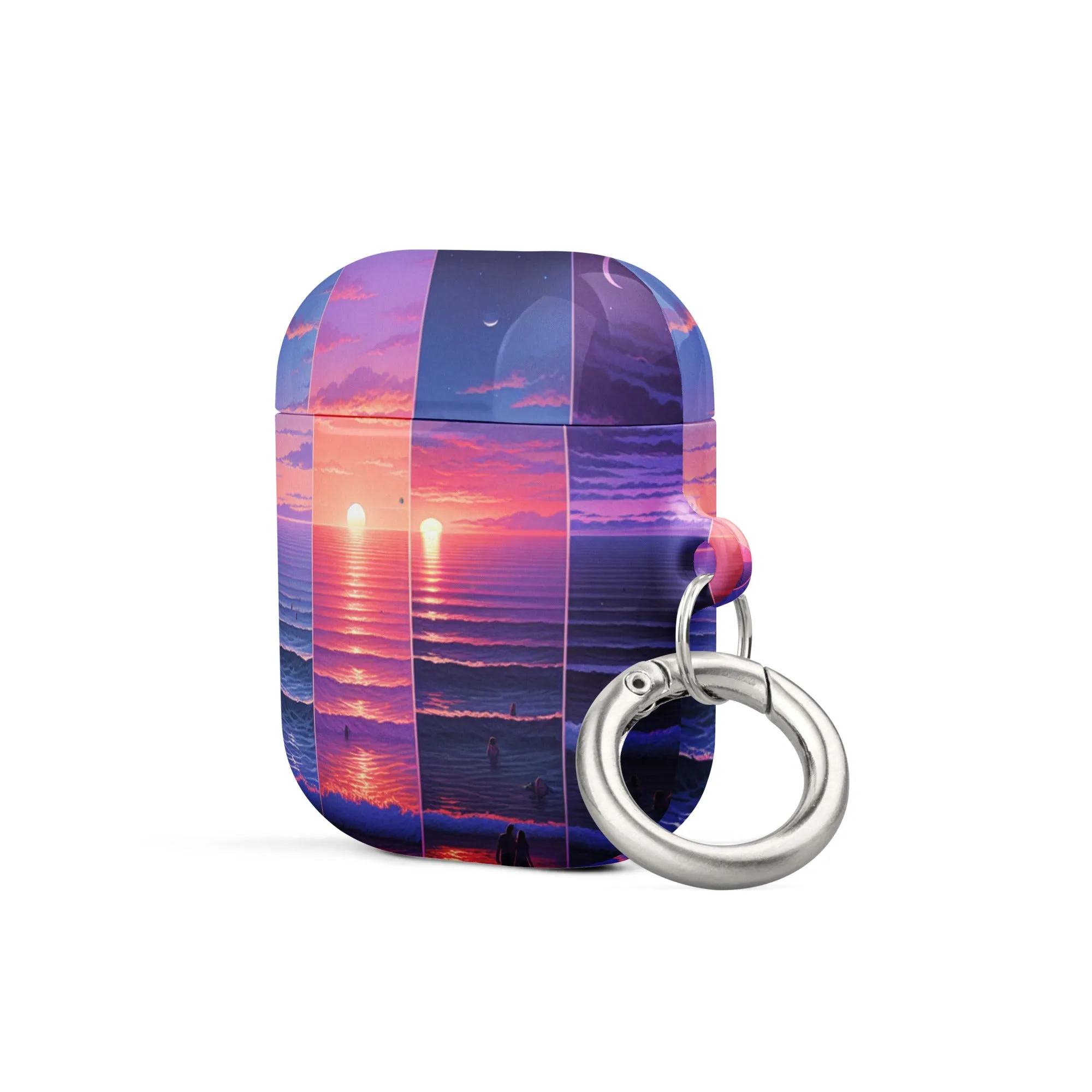 Stunning Sunset AirPods® Case with Metal Carabiner - Impact-Resistant Cover