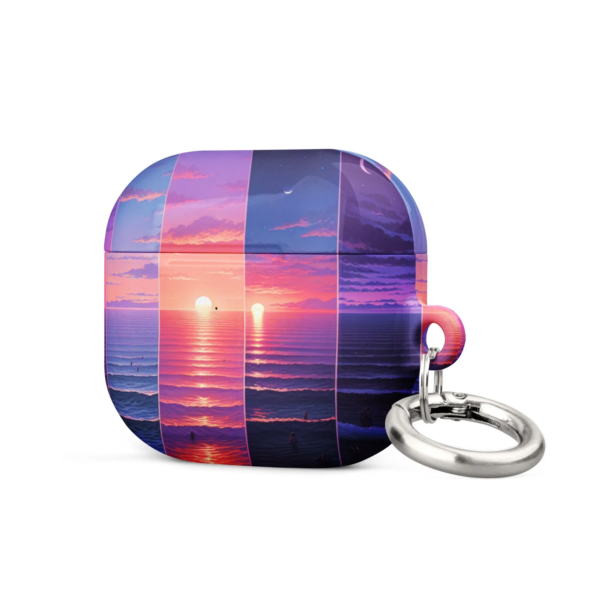 Stunning Sunset AirPods® Case with Metal Carabiner - Impact-Resistant Cover