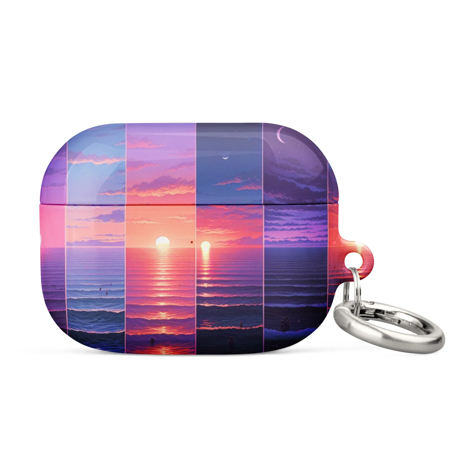 Stunning Sunset AirPods® Case with Metal Carabiner - Impact-Resistant Cover