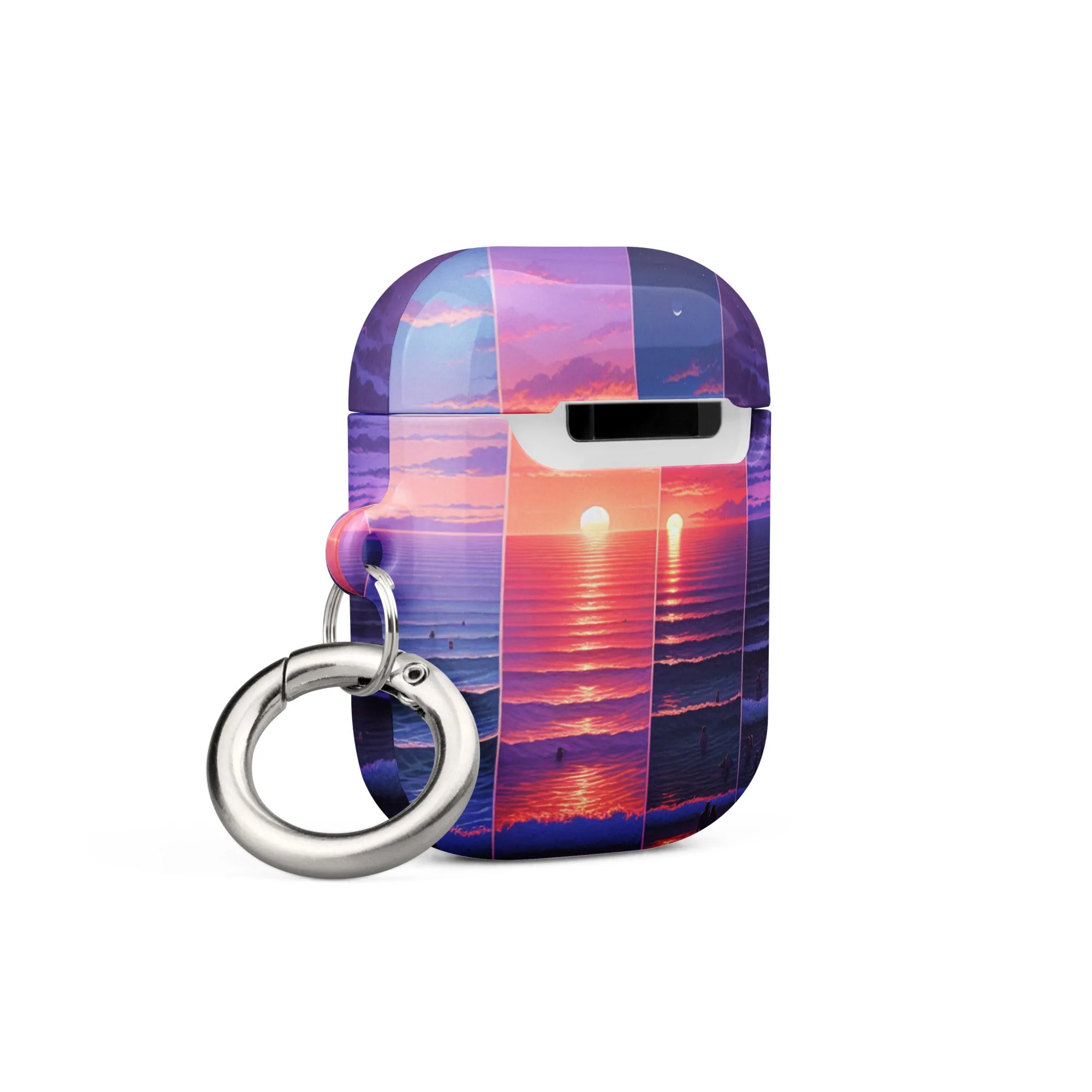 Stunning Sunset AirPods® Case with Metal Carabiner - Impact-Resistant Cover