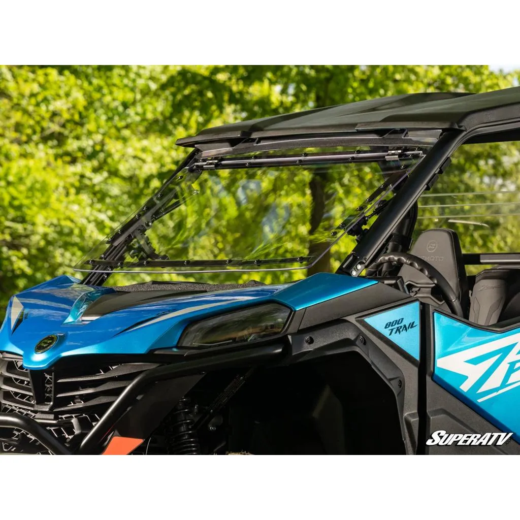 SuperATV CFMOTO ZForce 800 Trail Scratch-Resistant Flip Windshield