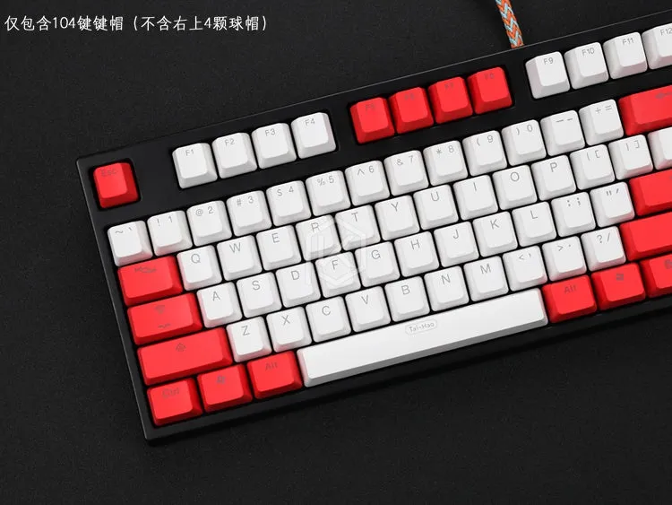 taihao pbt double shot keycaps for diy gaming mechanical keyboard Backlit Caps oem profile light through red blue white grey