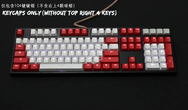 taihao pbt double shot keycaps for diy gaming mechanical keyboard Backlit Caps oem profile light through red blue white grey