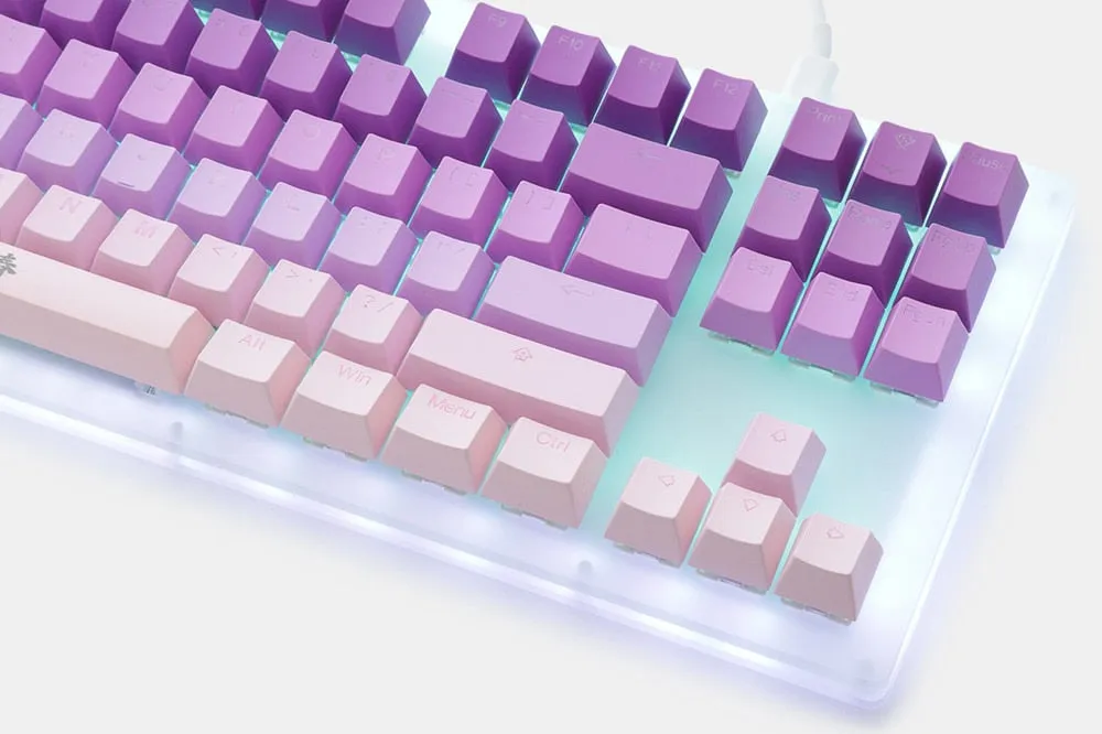 taihao Spring in Kyoto pbt double shot keycaps for diy gaming mechanical keyboard Backlit Caps oem profile light through ISO UK