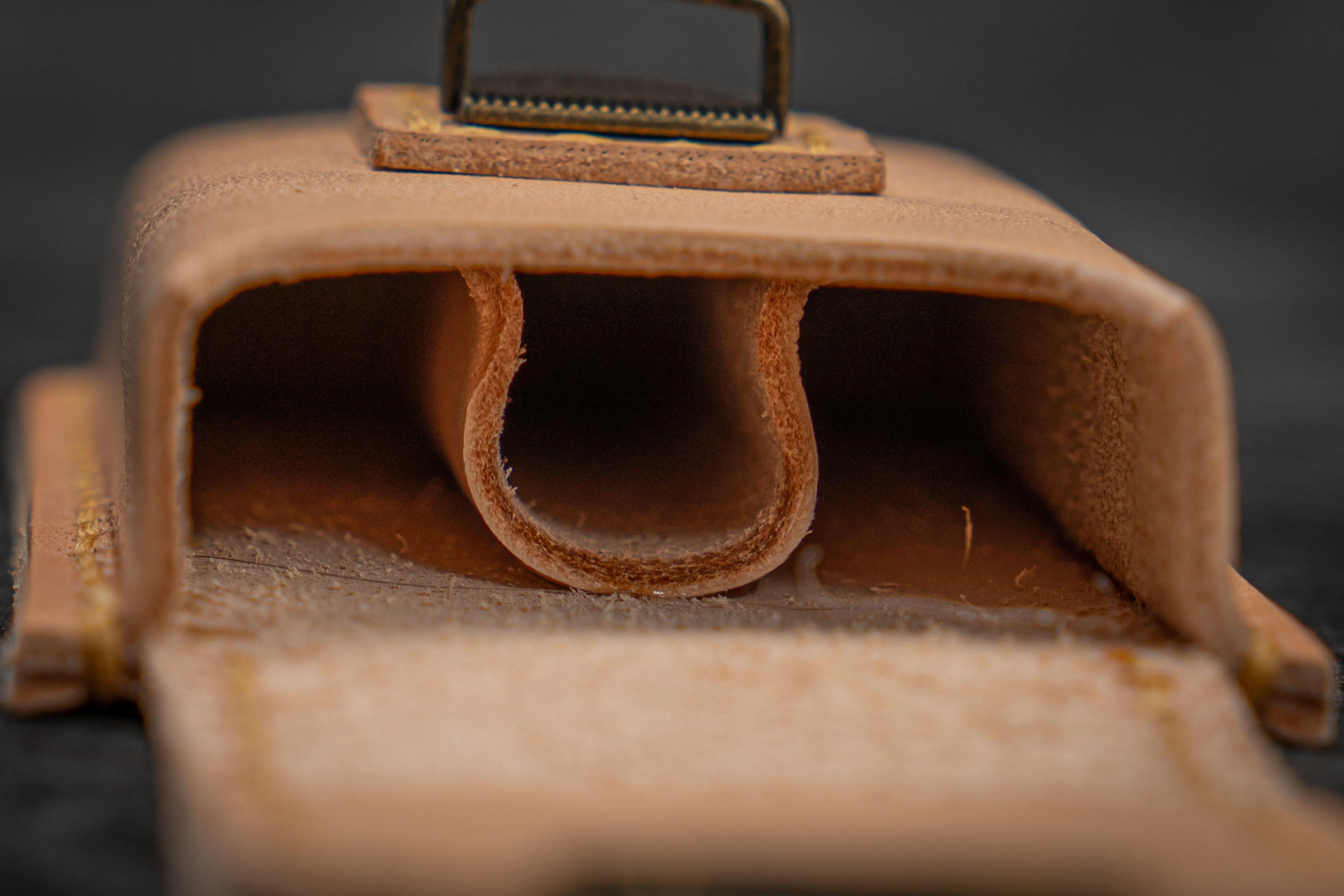 The Old School - Leather Molded Pen Case for 3 Pocket Pens -  Undyed Leather