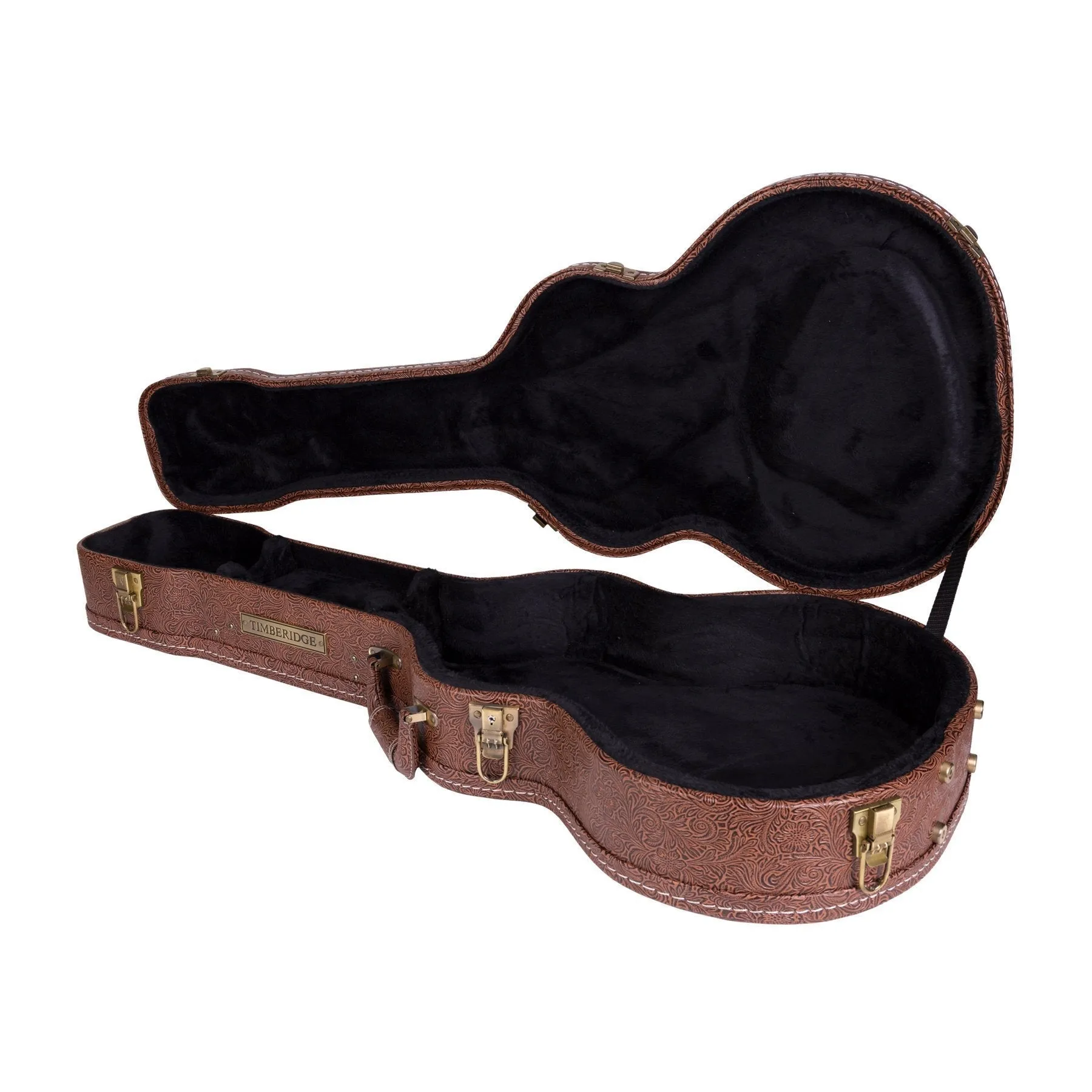 Timberidge Deluxe Shaped Traveller Acoustic Guitar Hard Case (Paisley Brown)