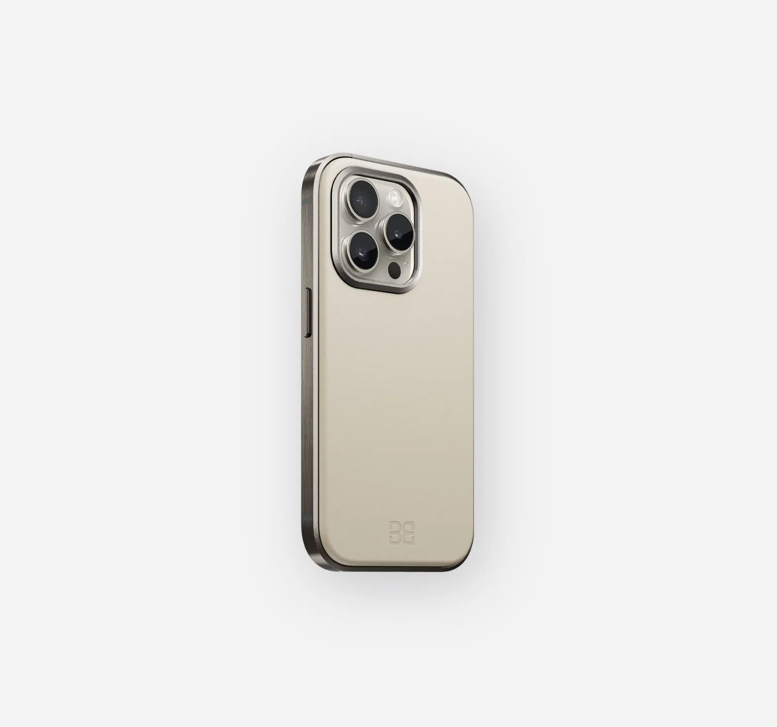 Titanium Leather Case | iPhone 15 Pro | Off White