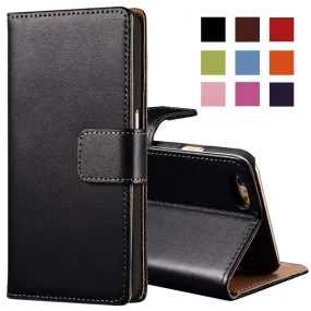 TOMKAS Flip Genuine Leather Wallet Case For iPhone 6 6S Plus With Card Slot Kickstand Phone Case For iPhone 6 Plus 6S Cases