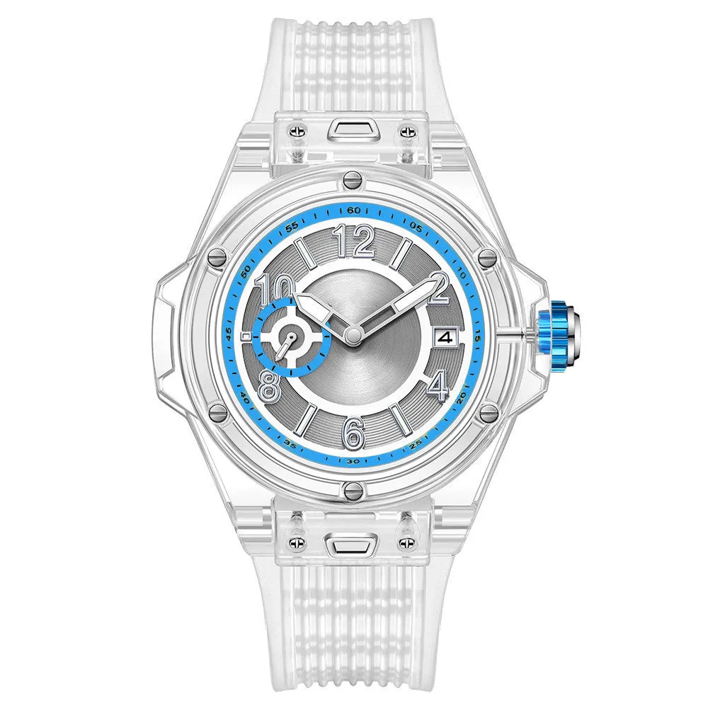 Transparent Case Multifunctional Luminous Waterproof Watch