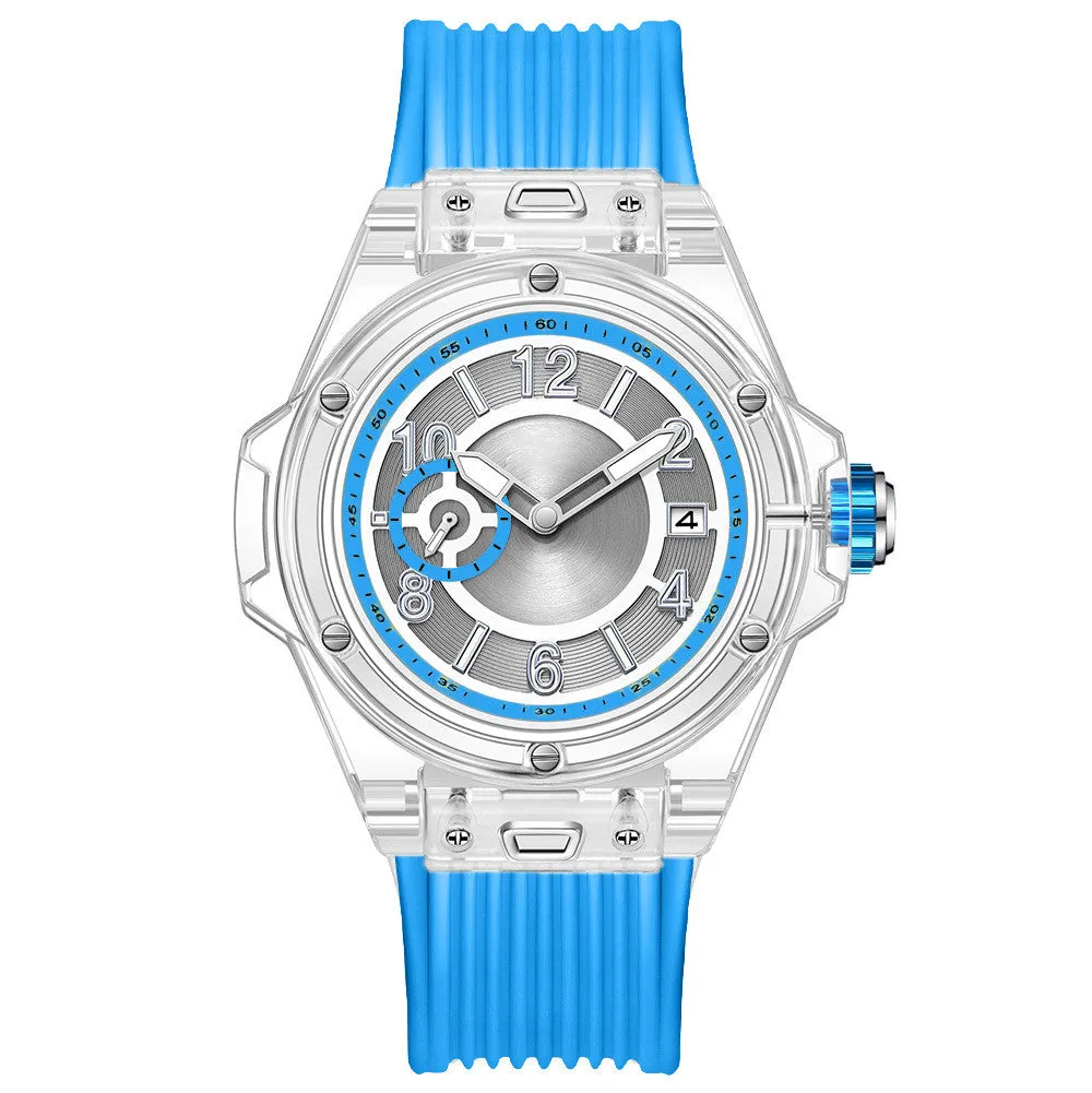 Transparent Case Multifunctional Luminous Waterproof Watch