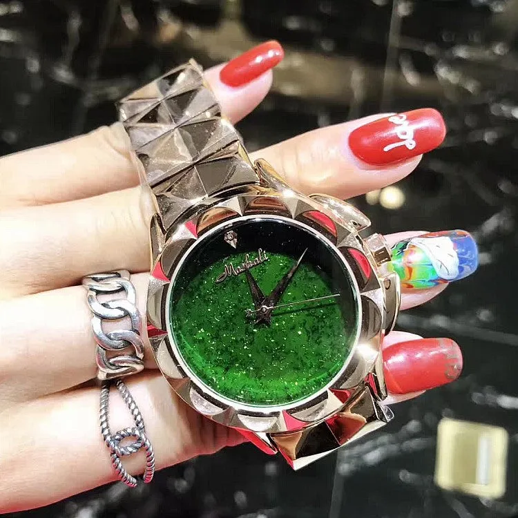 Trendy Green Stainless Steel Women's Watch