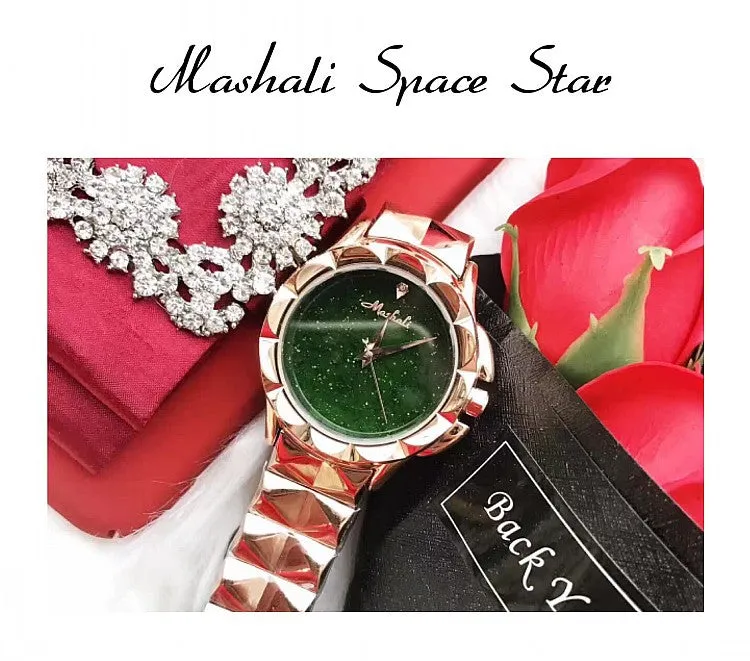 Trendy Green Stainless Steel Women's Watch