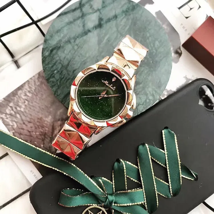 Trendy Green Stainless Steel Women's Watch