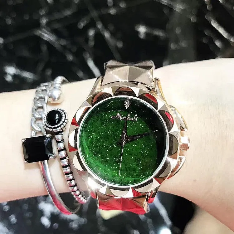 Trendy Green Stainless Steel Women's Watch