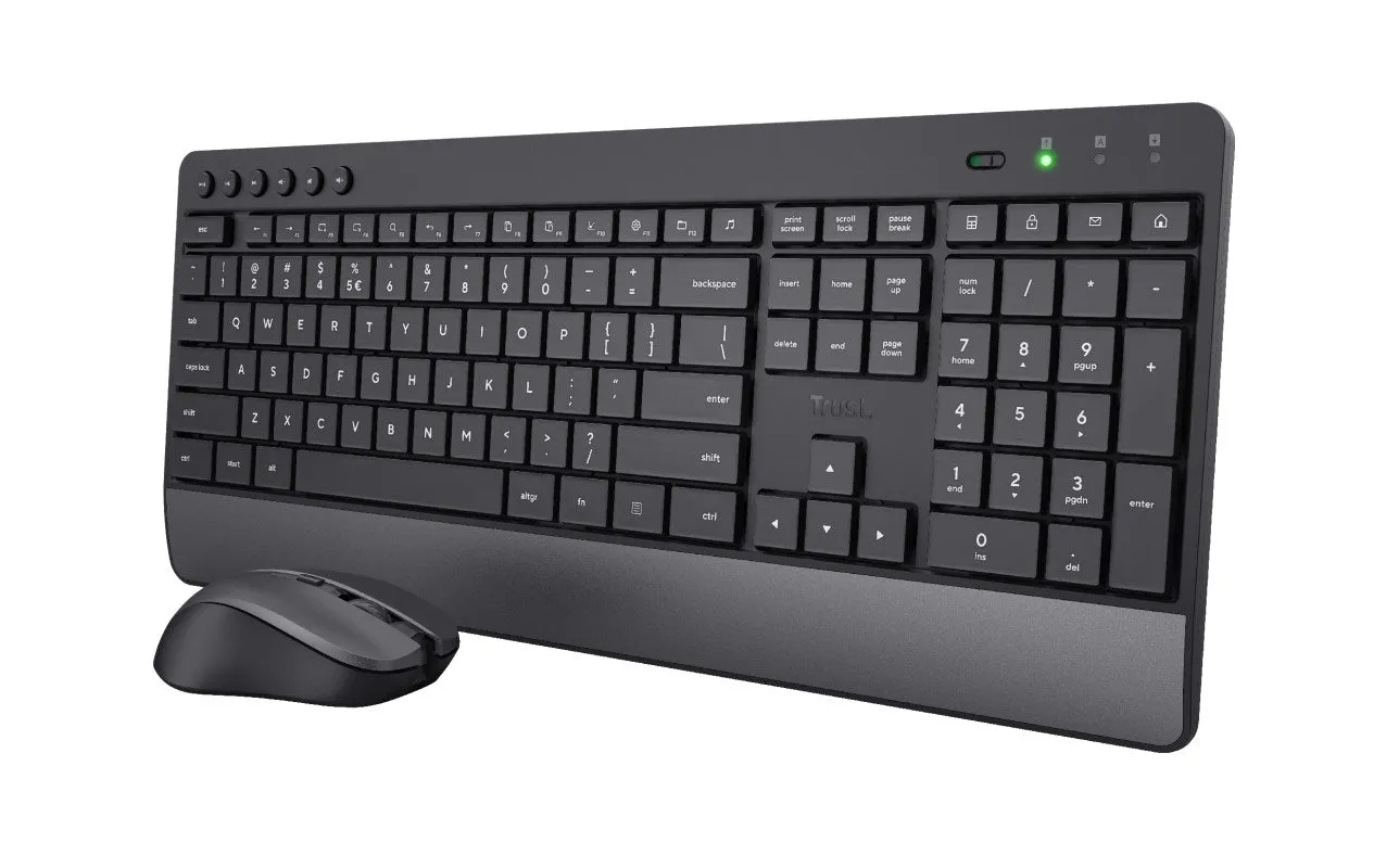 Trust Trezo Keyboard Mouse Included Universal Rf Wireless Qwerty Us English Black