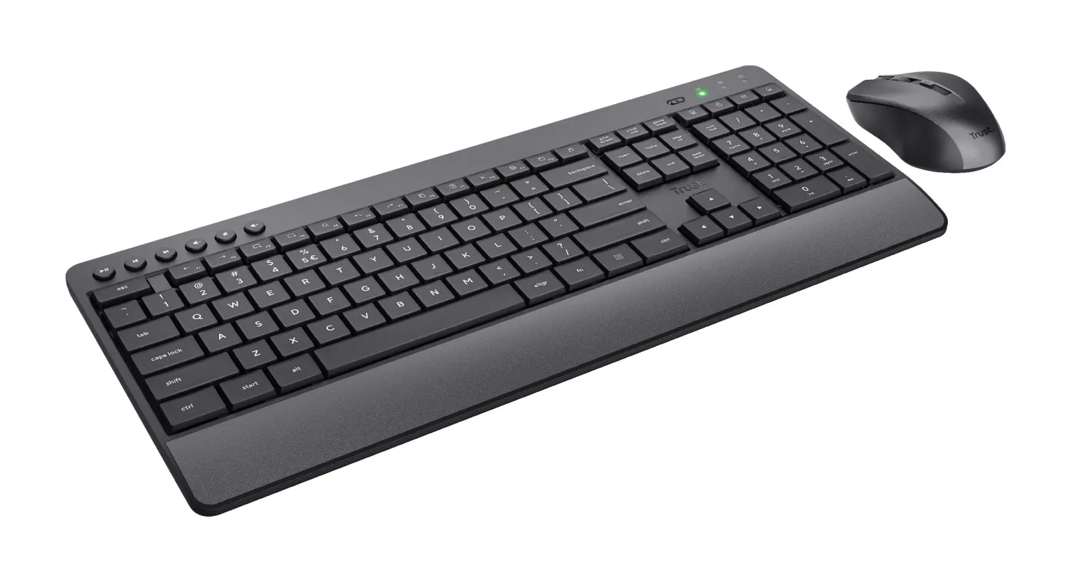 Trust Trezo Keyboard Mouse Included Universal Rf Wireless Qwerty Us English Black