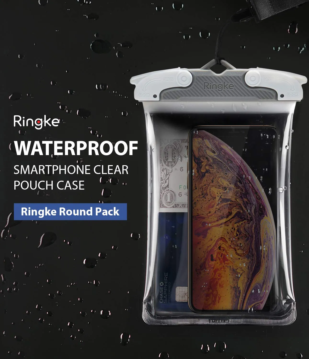 U-Fix Round WaterProof Universal Phone Case  (Large)