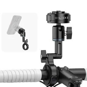 Ulanzi O-Lock II Bicycle Handlebar Smartphone Clamp Mount with 360 Degree Pan / 90 Degree Tilt Ball Head and 2kg Max Load Capacity