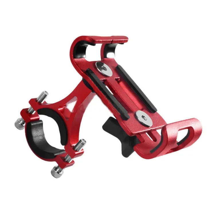 Universal Non-rotatable Aluminum Alloy Fixing Frame Motorcycle Bicycle Mobile Phone Holder (Red)