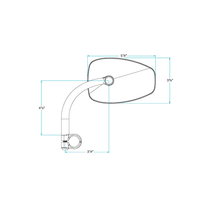 Utility Mirror Teardrop CE Clamp-on - Black