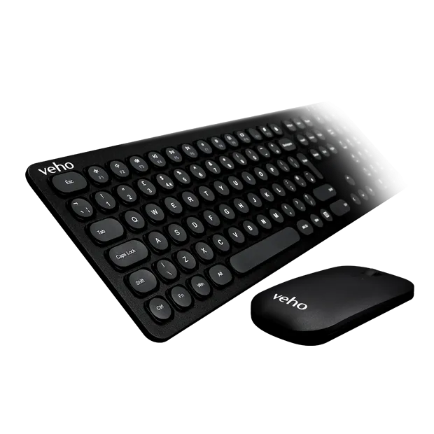 Veho HUT8 WZ-1 2.4ghz slimline wireless keyboard & scroll mouse set.