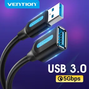 Vention USB 3.0/2.0 Extension Cable - Male to Female Data Cord for Smart TV, PS4, Xbox One, and PC