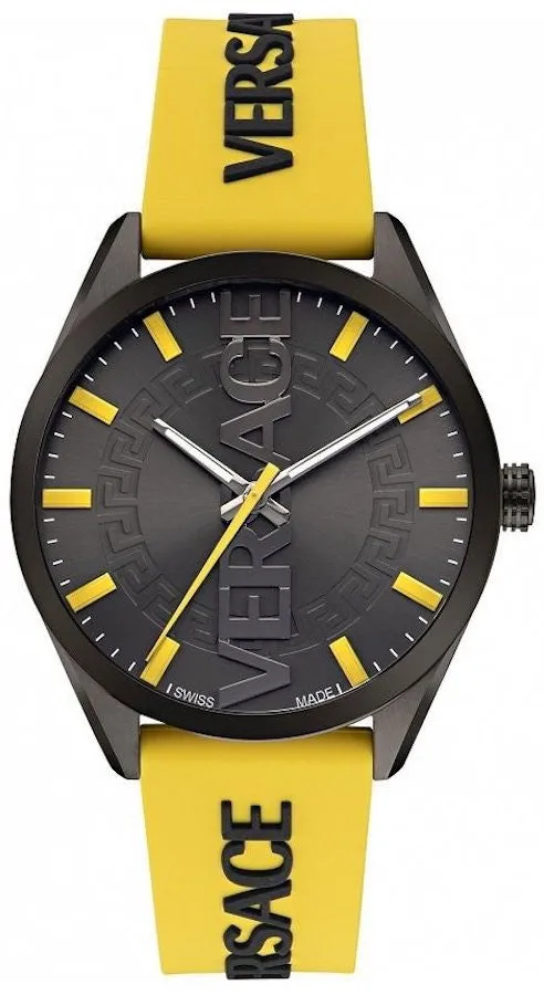 Versace Men's Watch V-Vertical 42mm Black Yellow VE3H00222