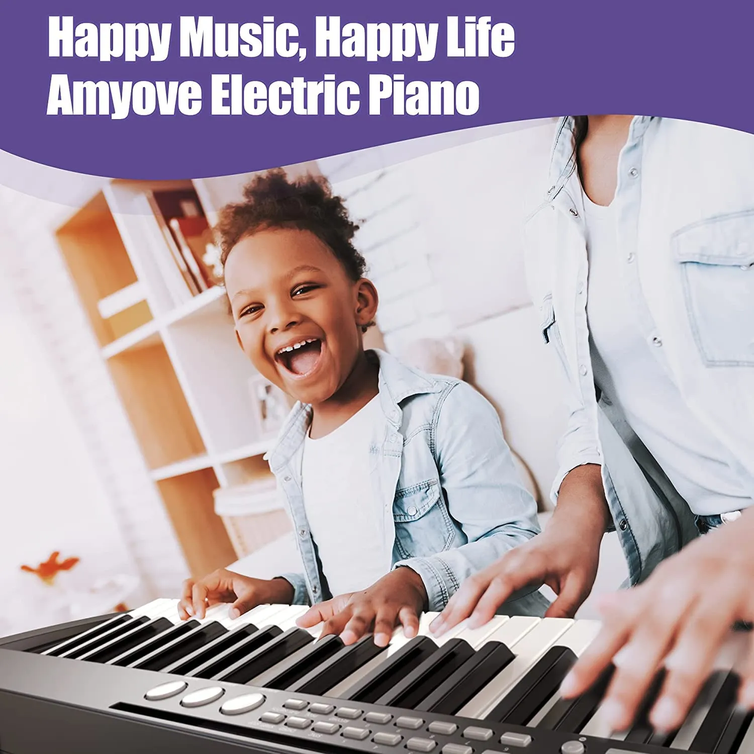 WHIZMAX Musical Instrument 61-Key Beginners Electric Keyboard Piano