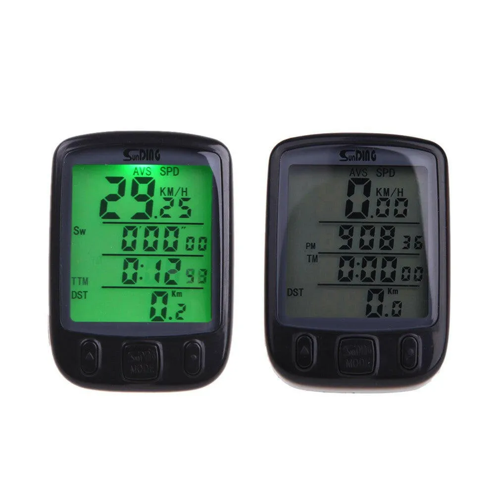 Wireless Bike Bicycle Cycling Computer Odometer Speedometer LCD Backlight Backlit Waterproof Multifunction