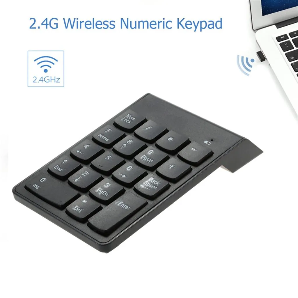 Wireless Number Pad, 18 Key Numeric Keypad with 2.4G Mini USB Receiver